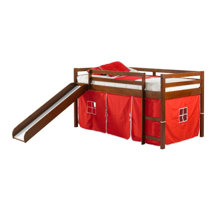 Tent Bed with Kit Espresso/Red - Donco Kids