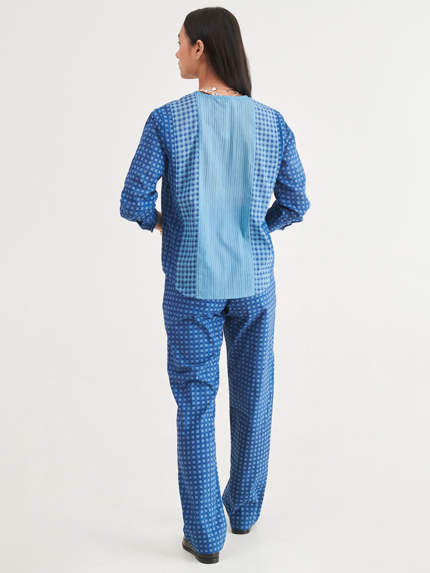 Prakriti Jaipur Indigo Checks Co-Ord Set