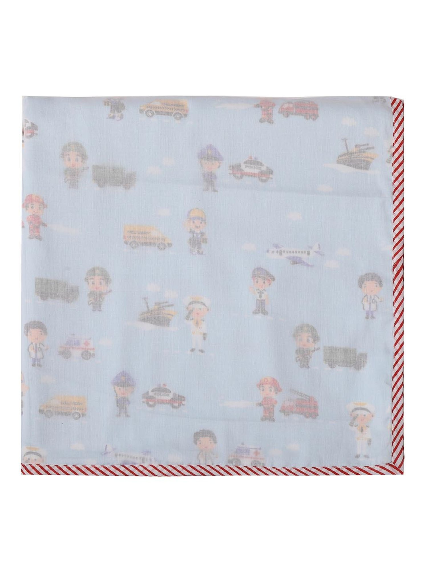 Nigh Nigh Young Heroes Blue Cotton 70 TC Infants Dohar - Set of 1