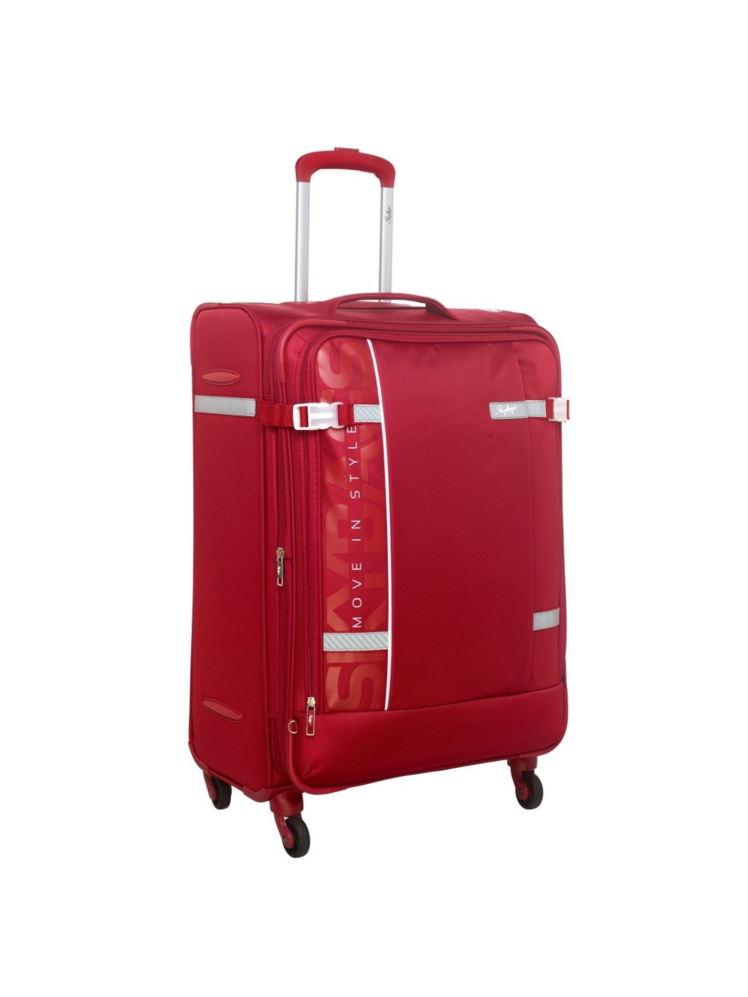 Skybags Snazzy Carmine Red 4 Wheel Medium Soft Cabin Trolley - 45 cm