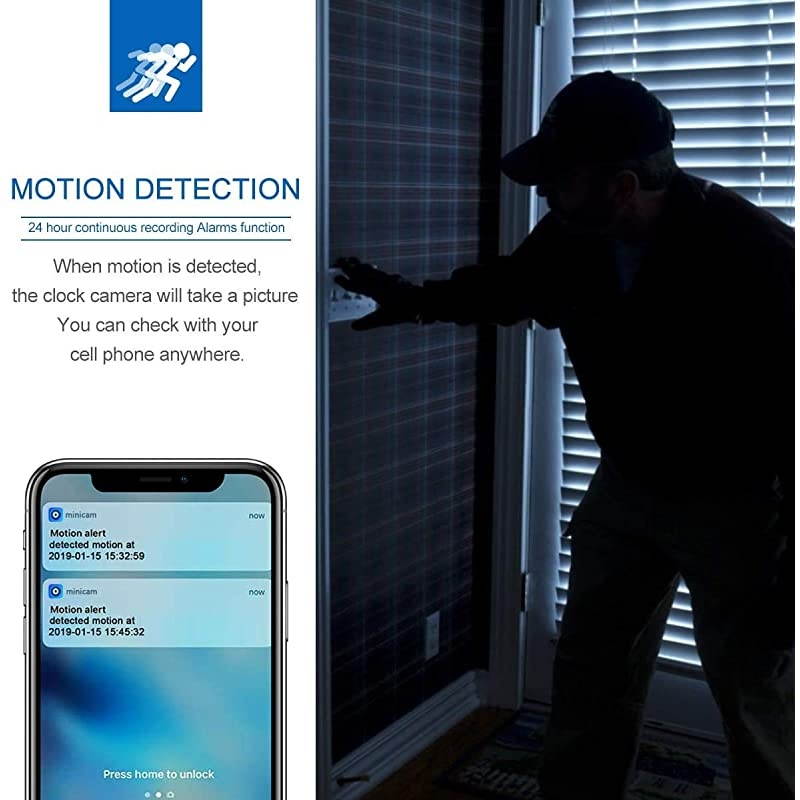 Spy Camera WiFi Wall Clock Camera, HD 1080P Nanny Cam DVR with Motion Detection,Real-Time Covert Clock Security Camera Monitor for Home and Office, No Night Vision&hellip;