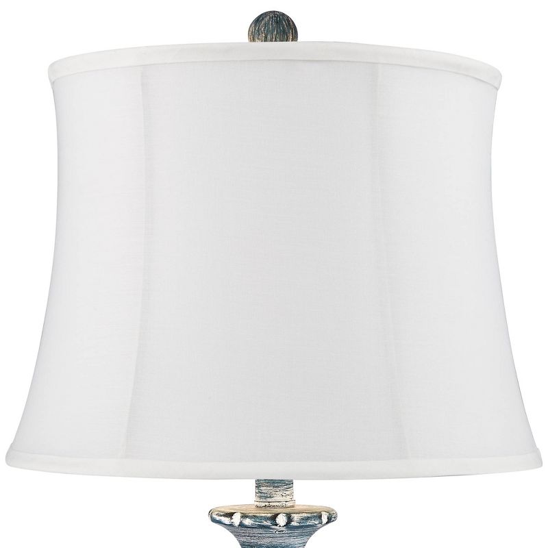 Regency Hill Tanya Blue Wash Cream Shade Table Lamps Set of 2
