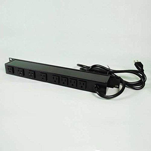 C2G 15ft Wiremold Rack Mount 8-Outlet 120v/15a Lighted Switch Power Strip
