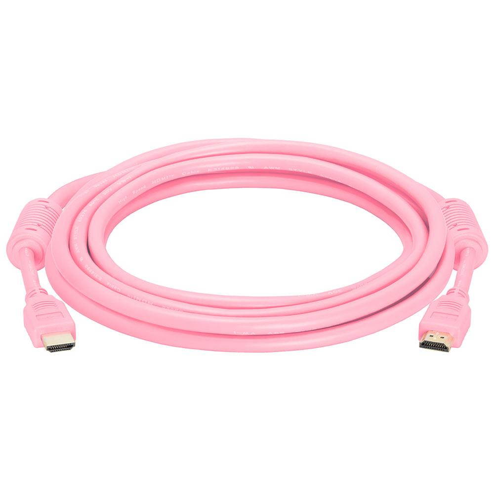 Cmple - HDMI Cable 10FT High Speed HDTV Ultra-HD (UHD) 3D, 4K @60Hz, 18Gbps 28AWG HDMI Cord Audio Return 10 Feet Pink