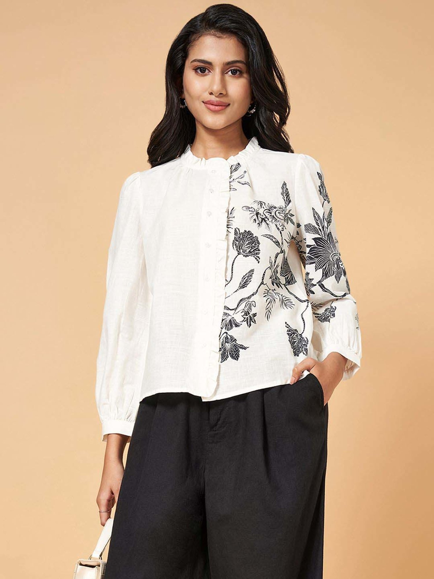 Honey by Pantaloons Off-White Printed Top
