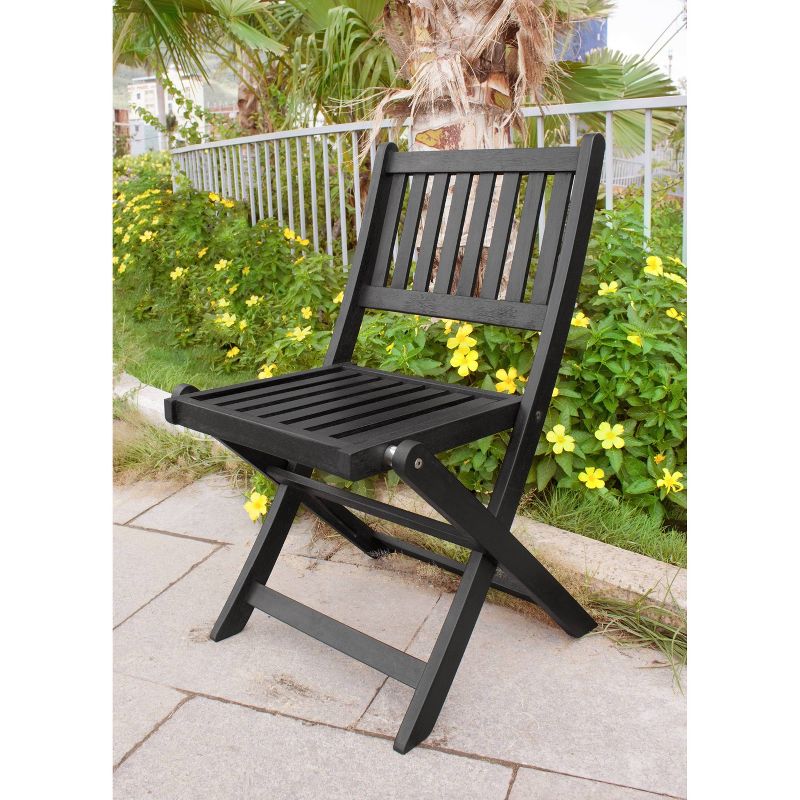 4pk Eucalyptus Folding Chairs Black - Merry Products
