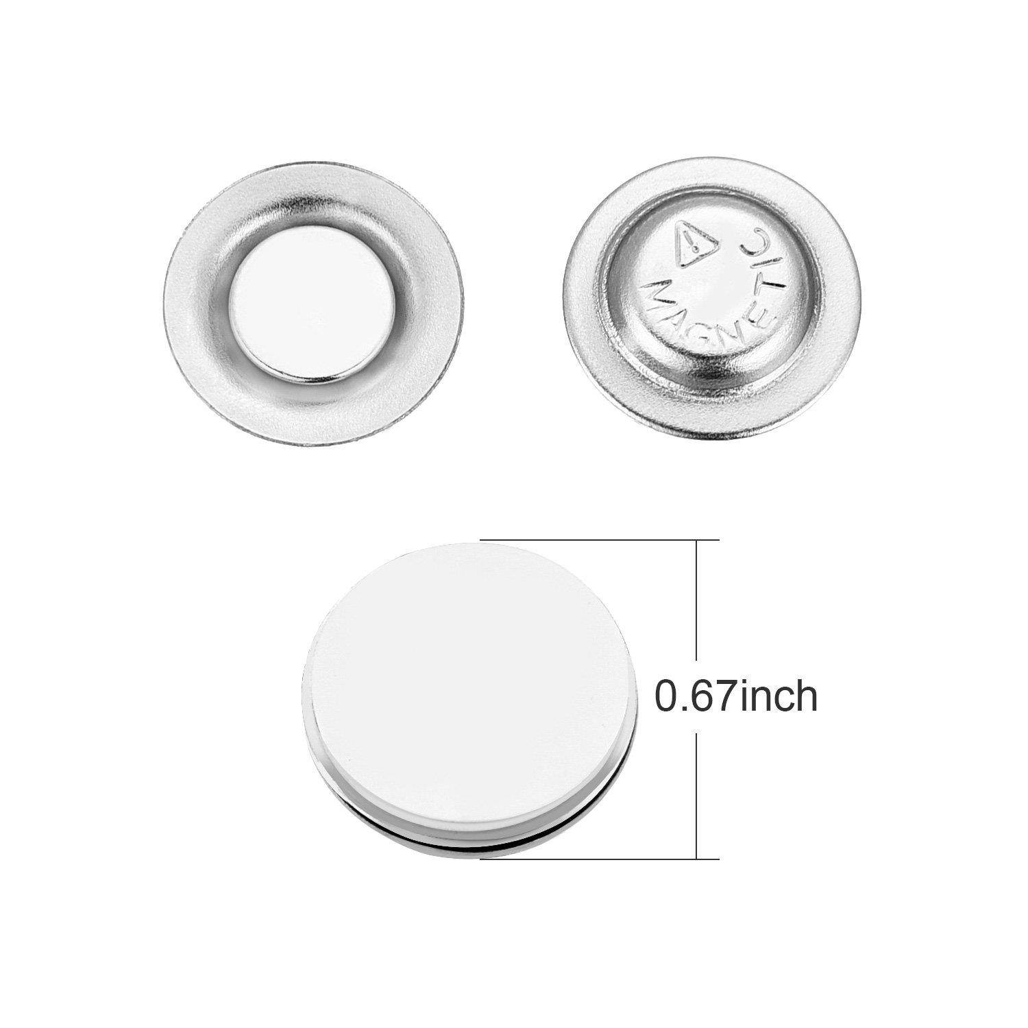 BBTO 24 Pieces Magnetic Name Badge Round Adhesive Name Tag Holders with Plastic Storage Box for Name and Circle Badges