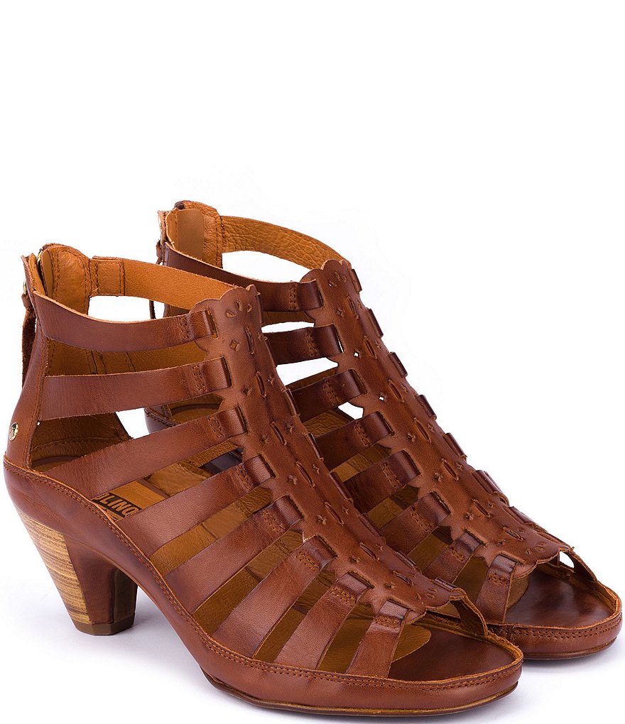 Pikolinos Java Back Zip Leather Dress Sandals