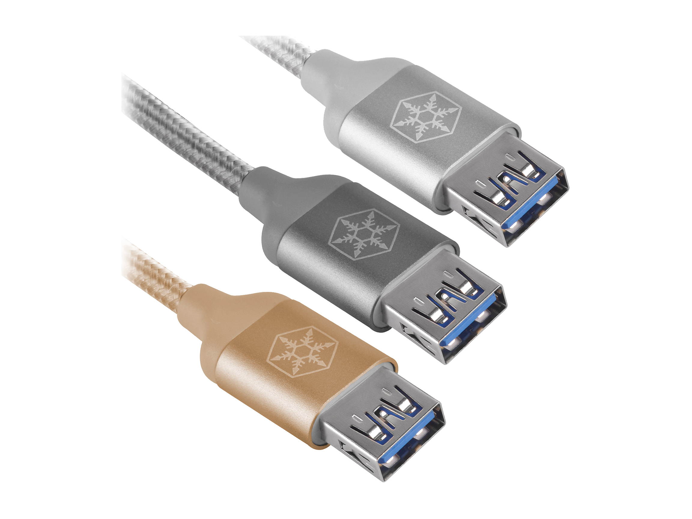 Silverstone CPU05C-500 USB-C to USB TYPE-A Female Cable, 0.5 Meter, Nylon Braided and Aluminum Shell