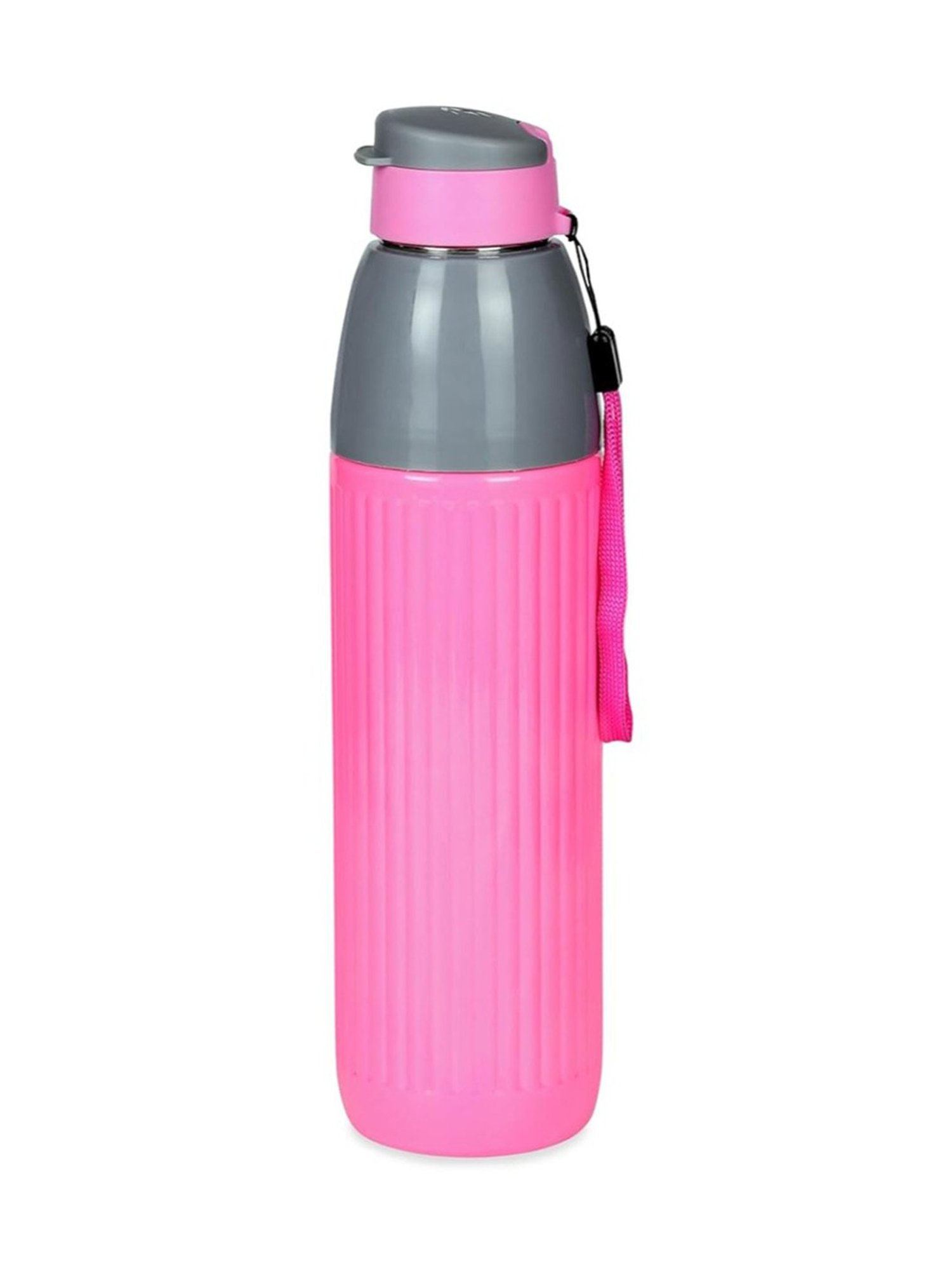 Varmora Veto Pink Stainless Steel Insulated Inner Steel Outer Plastic Water Bottle - 700 ml