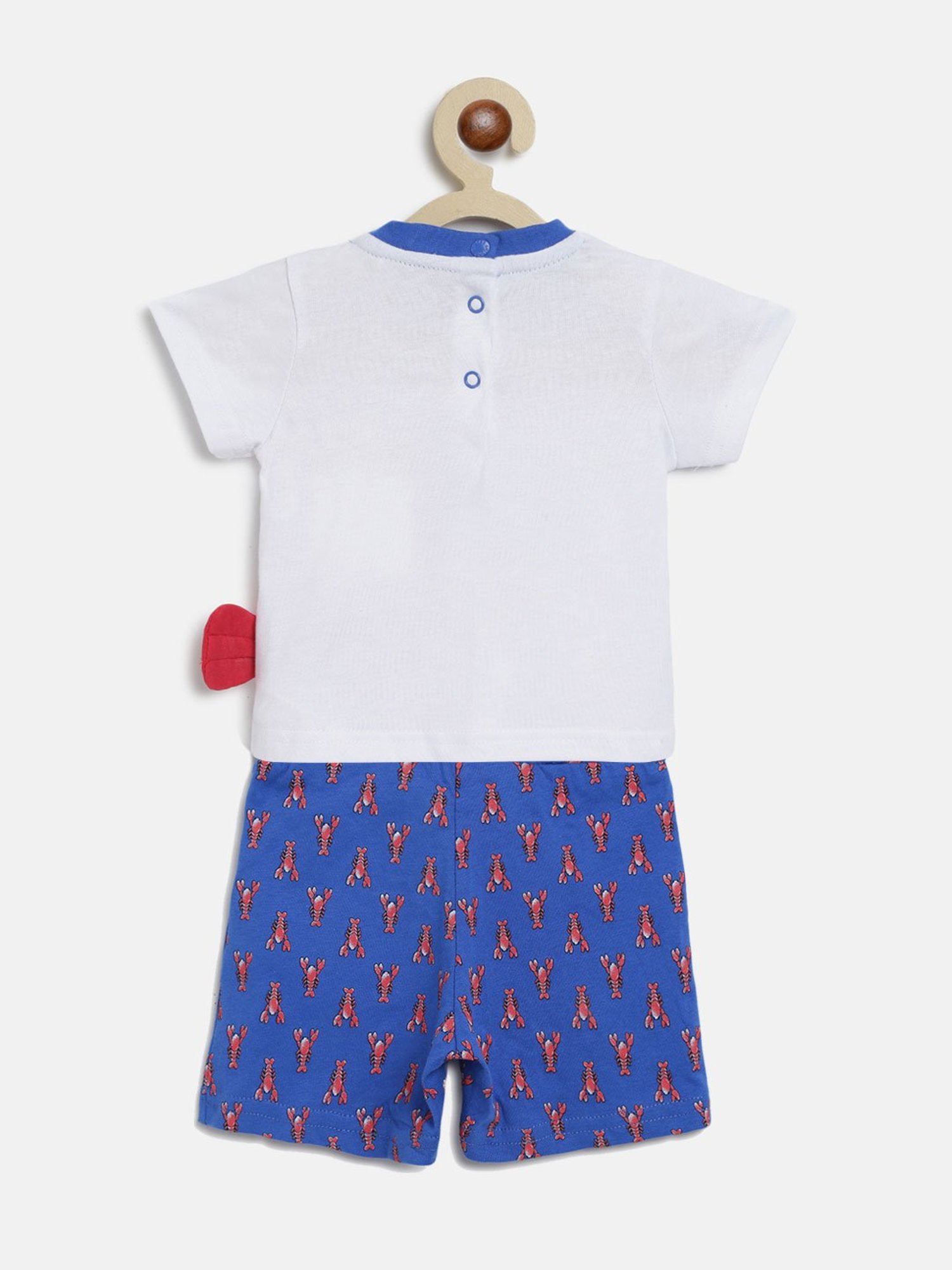 Chicco Kids White & Blue Printed T-Shirt with Shorts