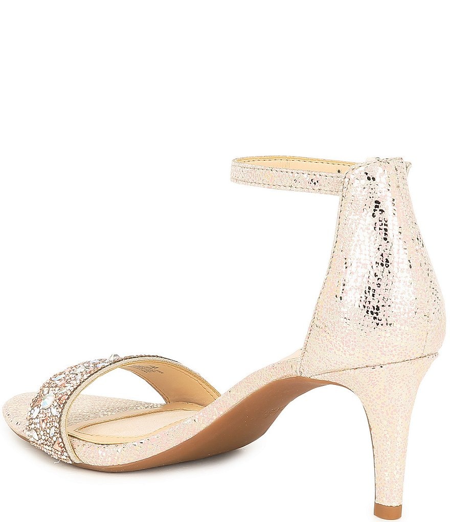 Alex Marie Pasquale Suede Rhinestone Strap Heels