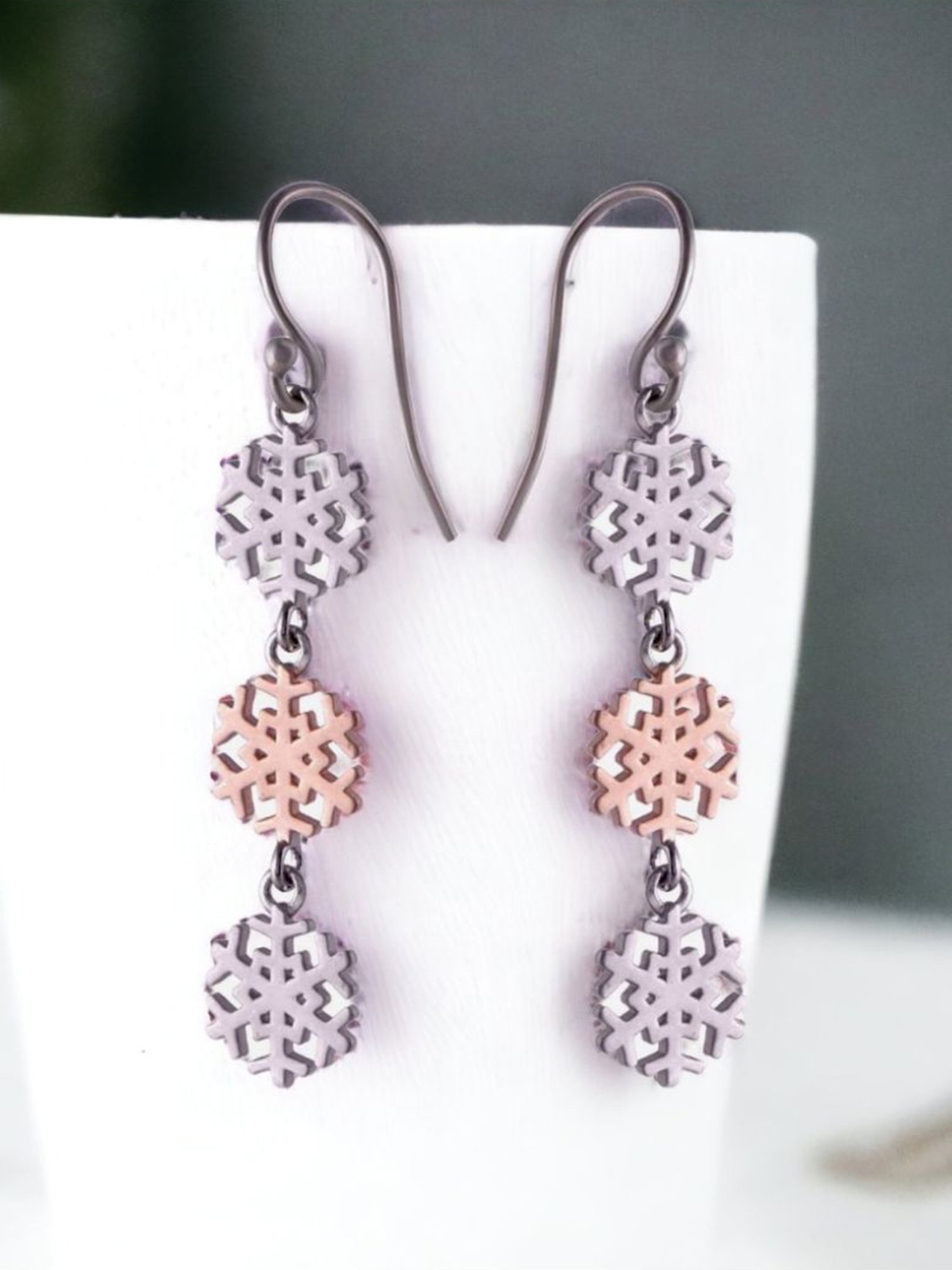 Rihi by P.C. Chandra Jewellers 925 Silver Snow-Flake Necklace with Earring Set for Women & Girls