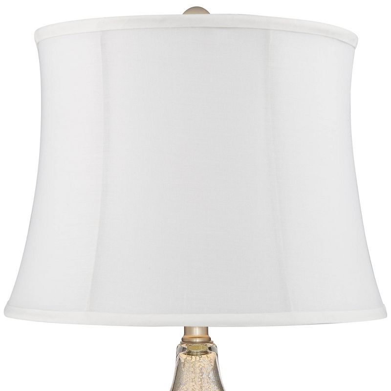 360 Lighting Castine Mercury Glass Cream Shade USB Table Lamps Set of 2