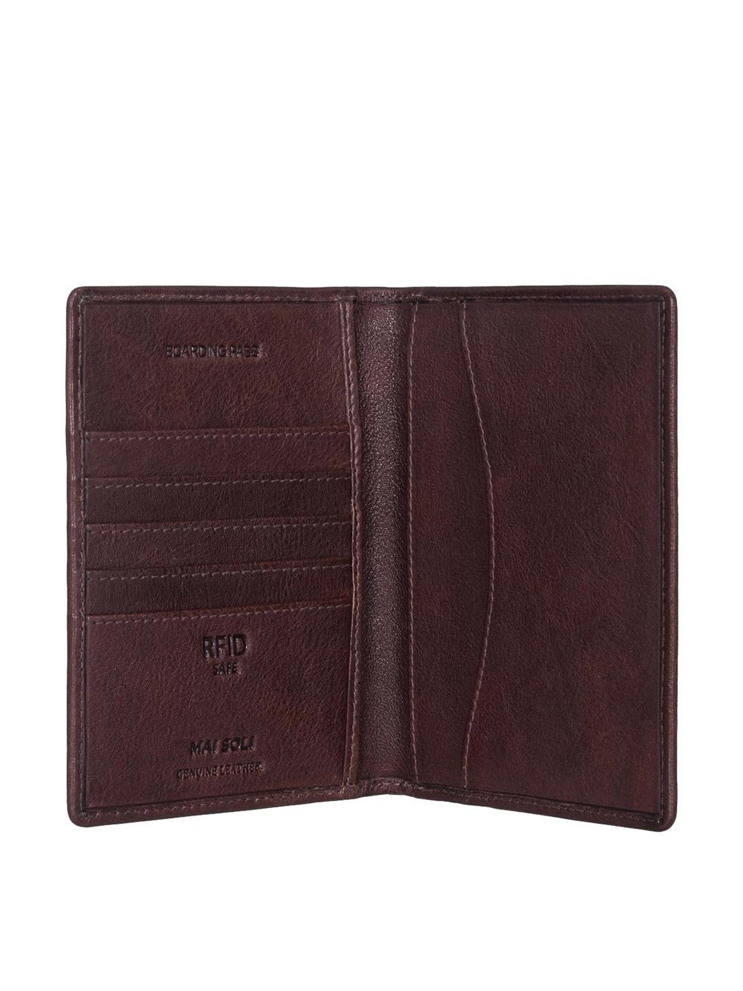 Mai Soli Explorer Chestnut Brown Formal Leather Passport Wallet for Unisex