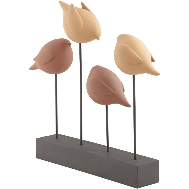 Dahlia Studios Four Birds 17" High Tan and Terracotta Finish Rustic Statue Piece