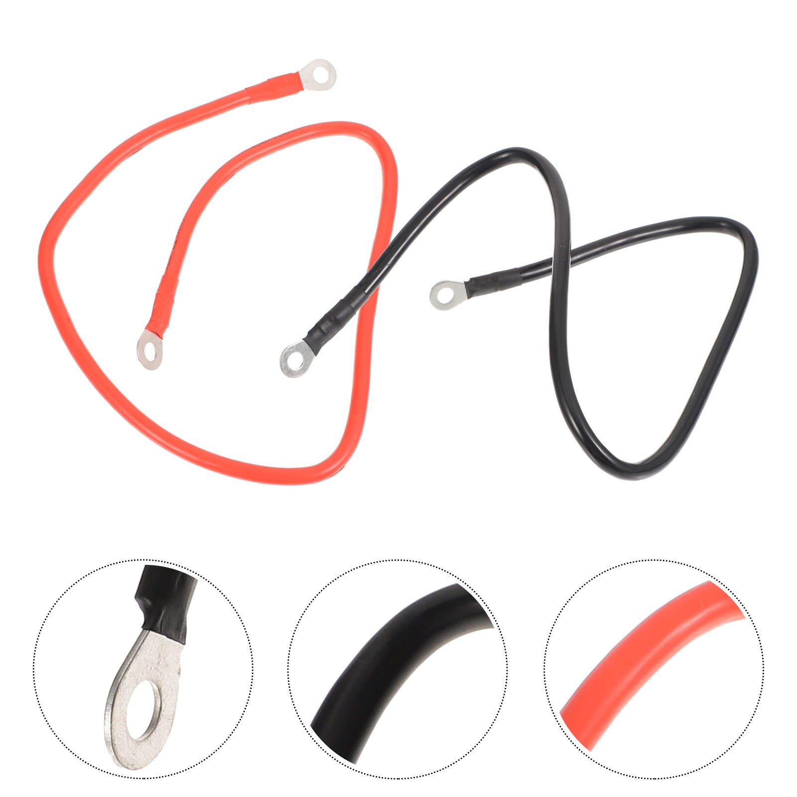 1 Pair Useful Durable Professional Power Cable Copper Cable Battery Inverter Cables