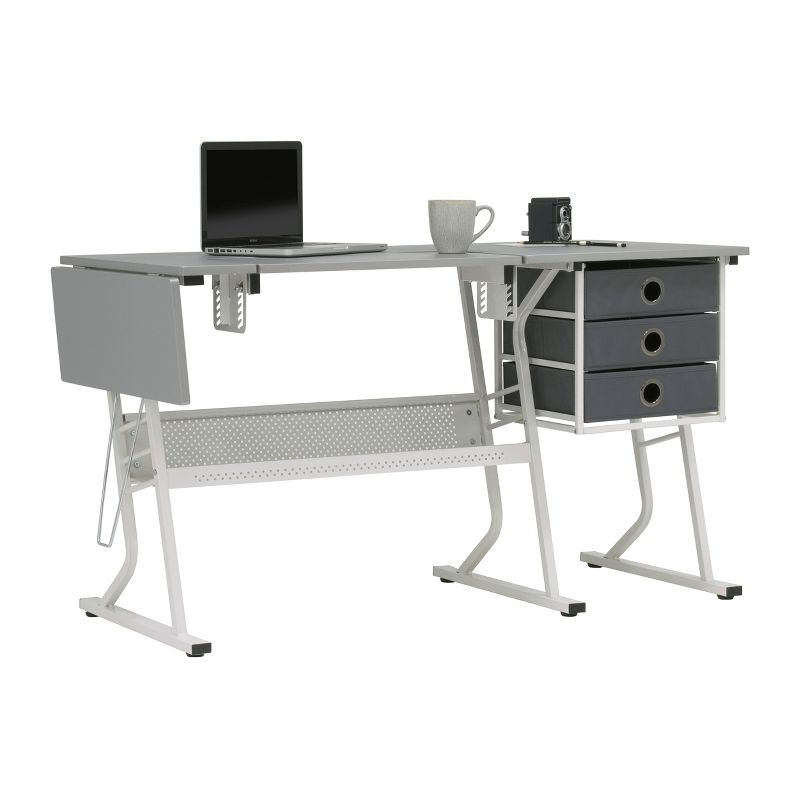 Sew Ready 38010 Eclipse Hobby Center Craft Table Computer Desk with Drawers