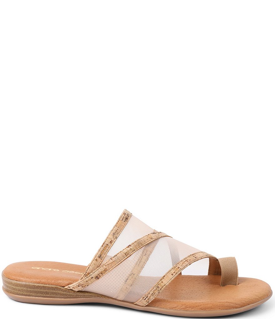 Andre Assous Nina Cork Mesh Toe Ring Thong Sandals