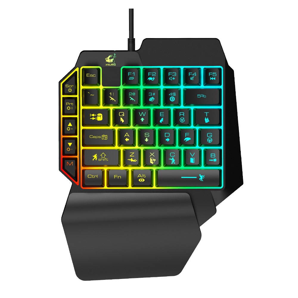 Freewolf 39-key Mechanical Feel One-handed Waterproof Backlit Mobile Game Keyboard K15 Keyboard