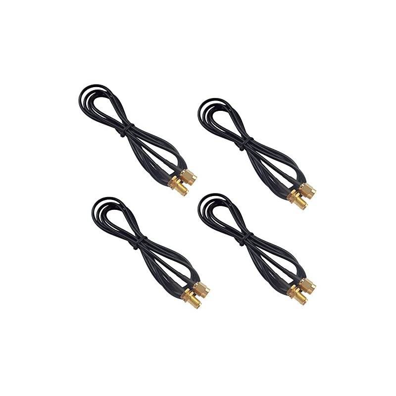 4pcs 3ft/39inch Rg174 Antenna Extension Cable RP-SMA Male to Female Connector Adapter for Wireless LAN WAN Network Card Router Bridge Antenna