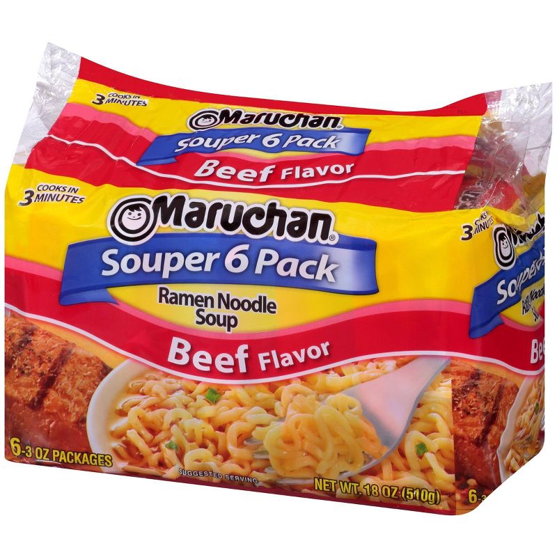 Maruchan Beef Ramen Noodle Soup 18oz, 6 ct