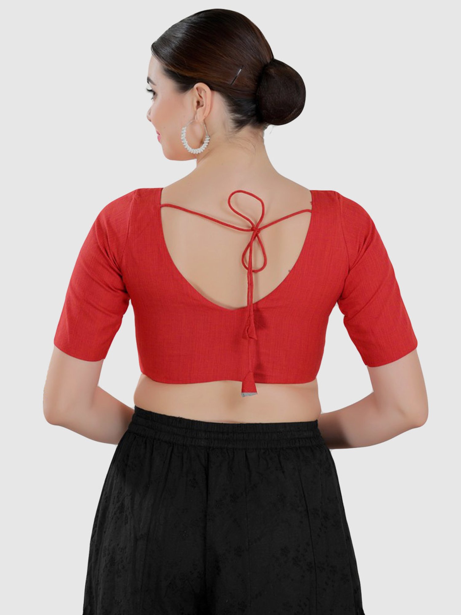 Salwar Studio Red Plain Blouse