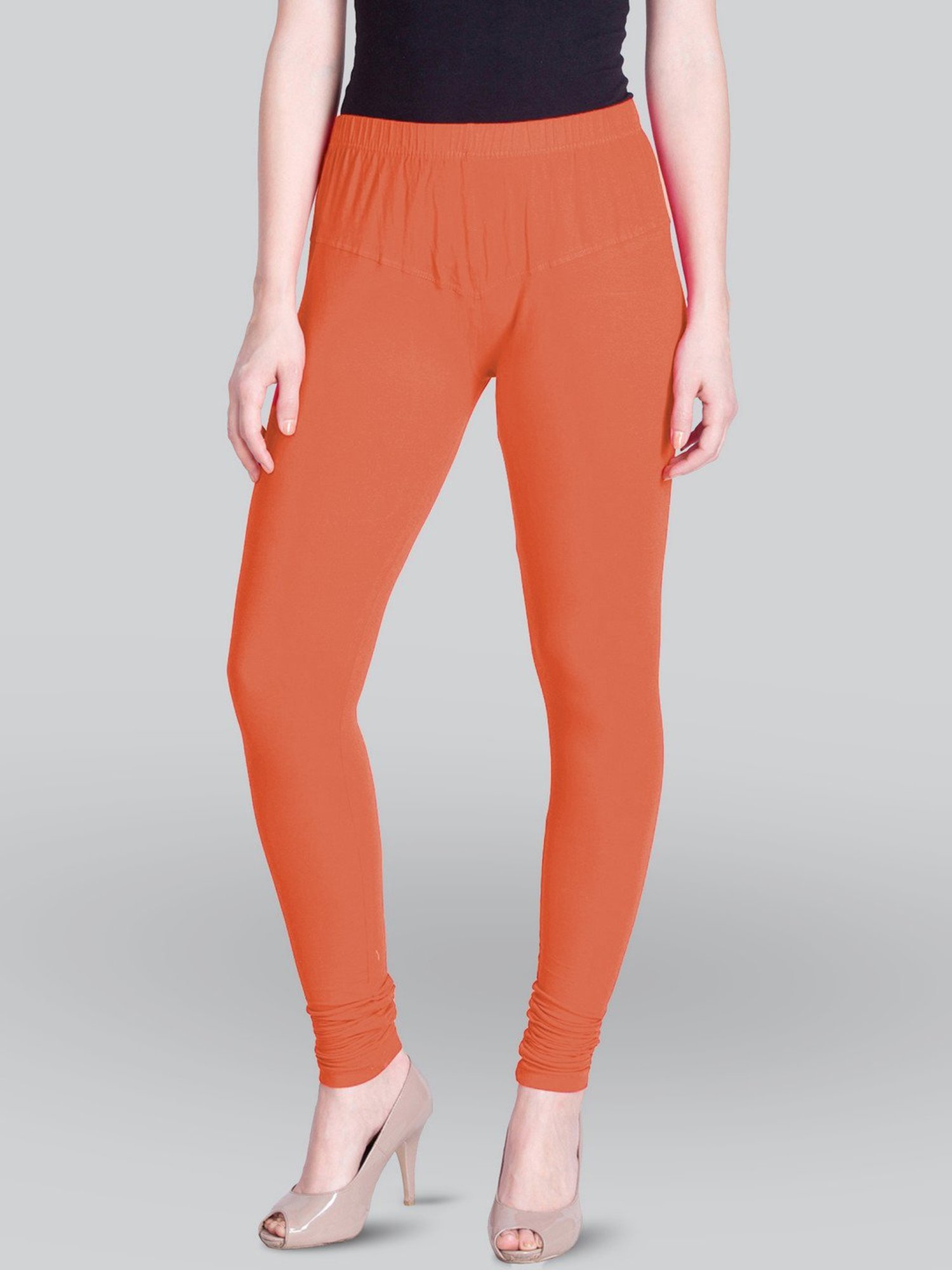 Lyra Peach Cotton Full Length Leggings
