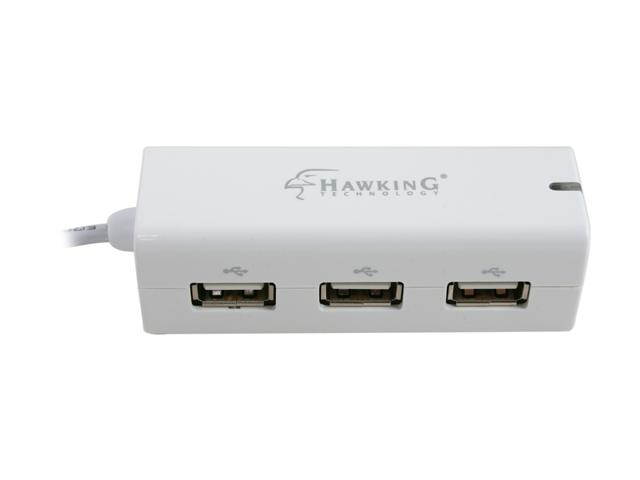 Hawking Technology 3-Port USB 2.0 Hub/Easy Link File Sharing for Windows XP/7/8/10+ and Mac OS 10.4/10.5 or Later (HU2P4)