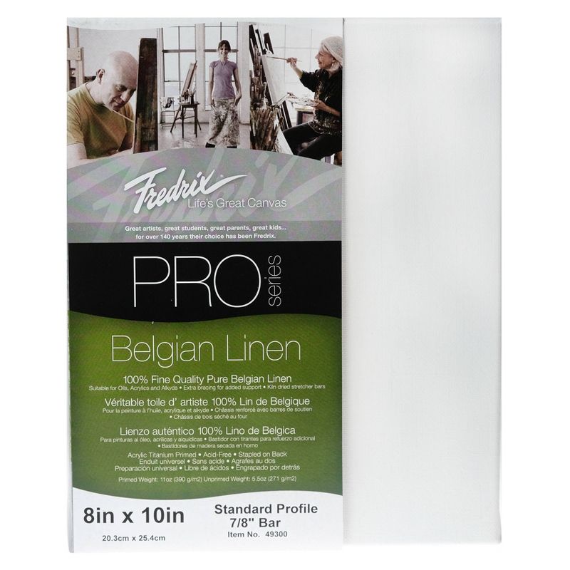 Fredrix Pro Belgian Linen Pre-Stretched Canvas, 8 X 10"