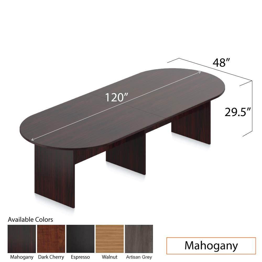 GOF 10FT Conference Table (Mahogany) Set with Multifunctional Ergonomic Conference Task Chair (8XG10902B)