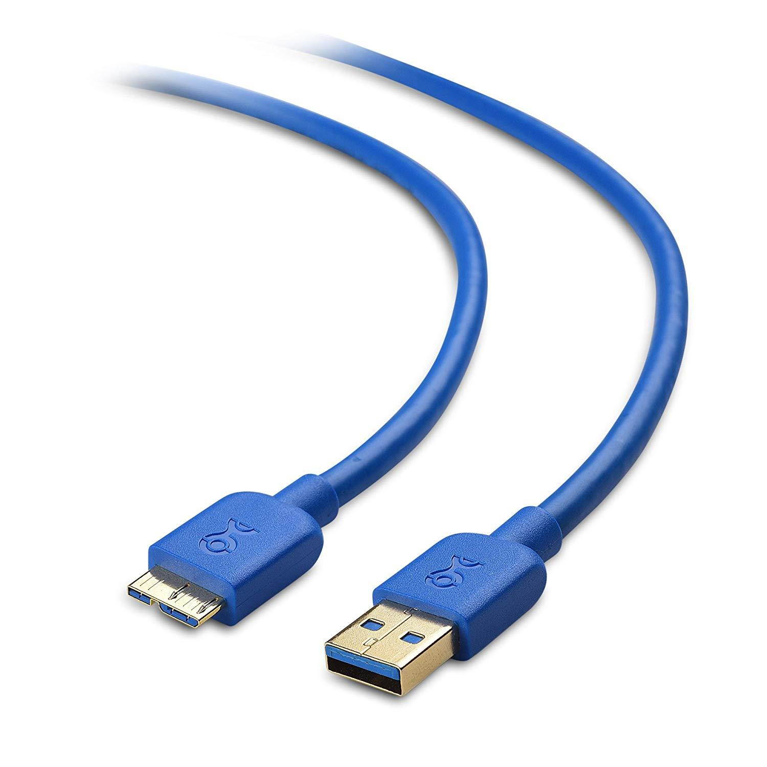 Cable Matters Micro USB 3.0 Cable (Micro USB 3 Cable A to Micro B) in Blue 15 Feet - Available 3FT - 15FT in Length