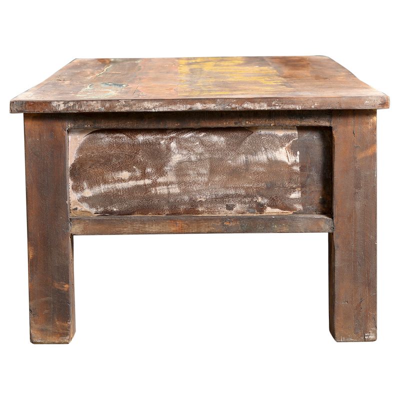 Reclaimed Wood Coffee Table and Double Drawers - (16H x 43W x 24D) -Natural - Timbergirl