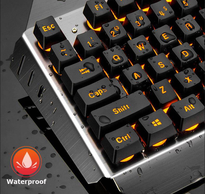 Wireless Gaming Keyboard And Mouse Set, Rechargable Backlit Mechanical Feel Waterproof Metal Panel Keyboard Mouse for Laptop PC Gamer