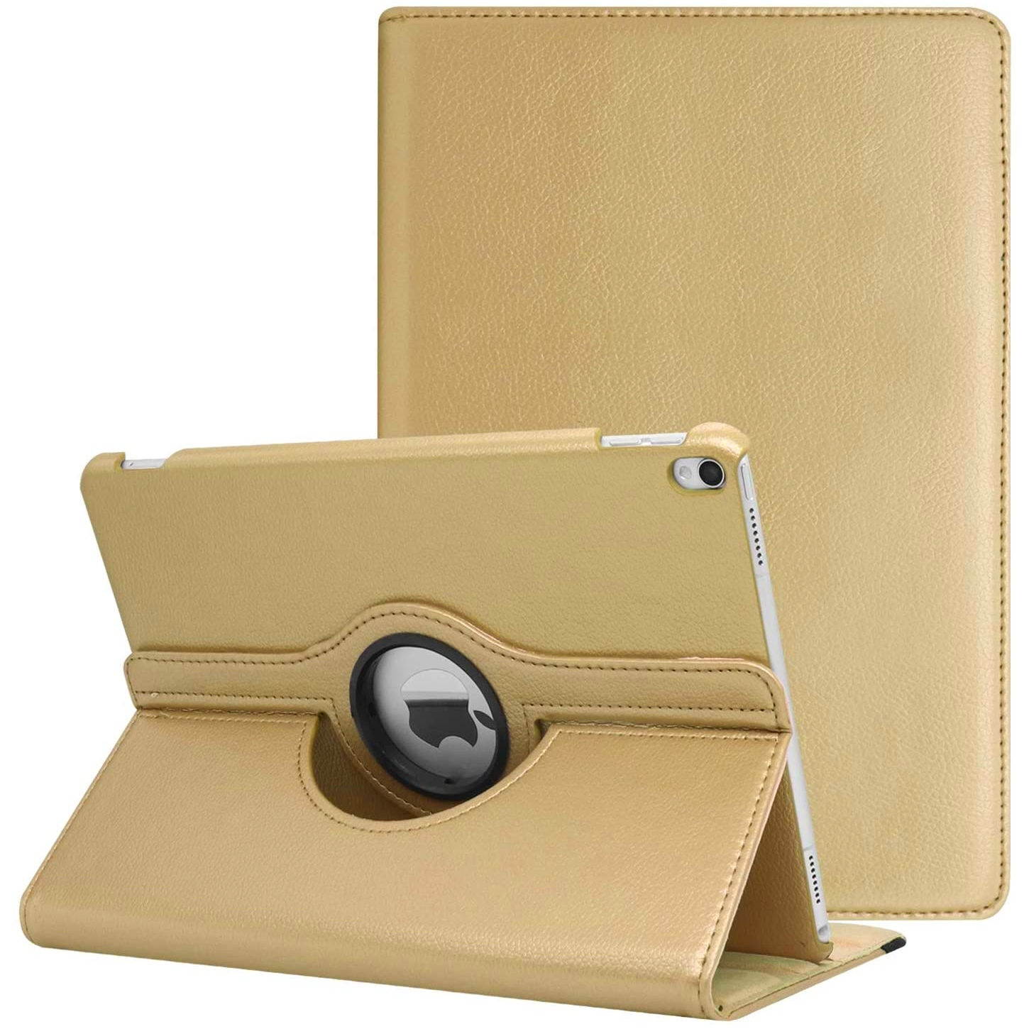 360 Degree Smart Rotating Leather Hybrid Case for iPad 10.2 inch (8th & 7th Gen) - Gold