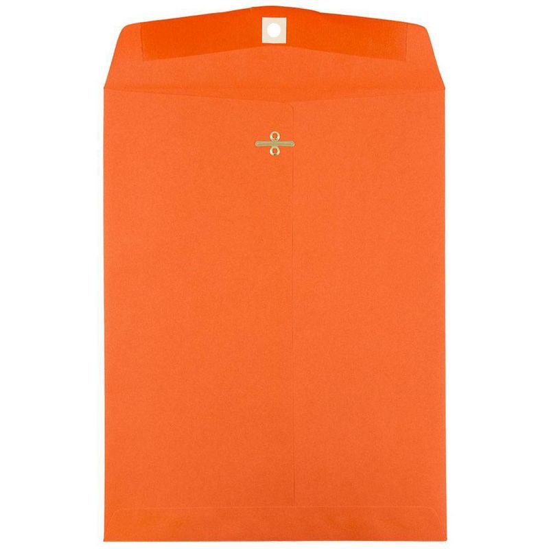 JAM Paper 50pk 10 x 13 Open End Catalog Envelopes with Clasp Closure - Orange Recycled