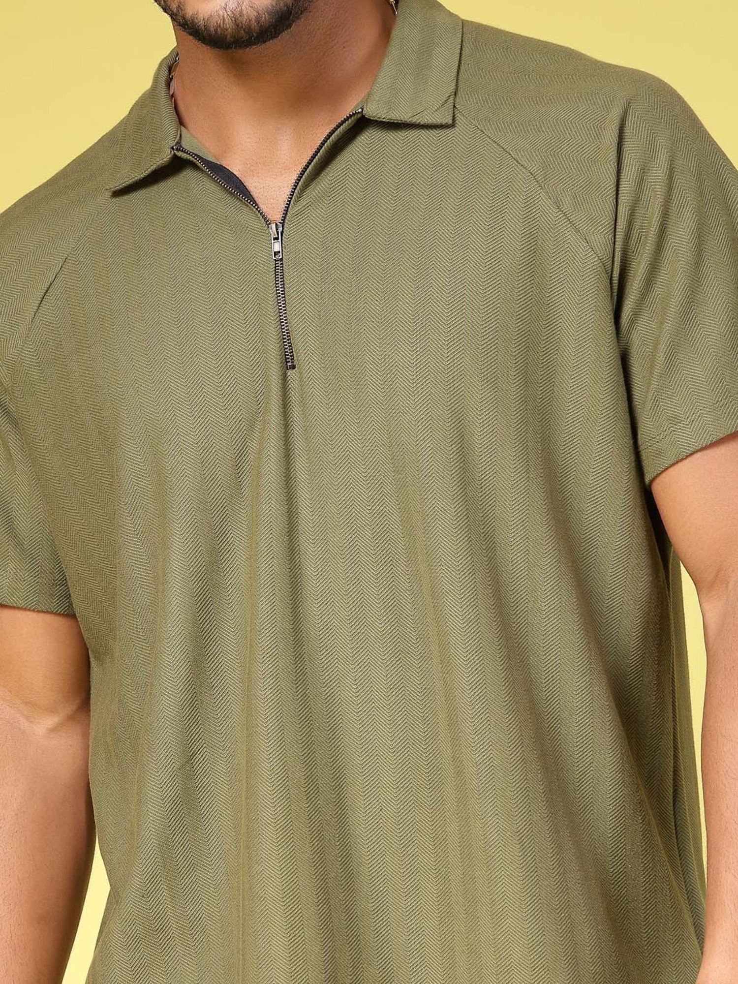 Rigo Olive Loose Fit T-Shirt & Shorts Set