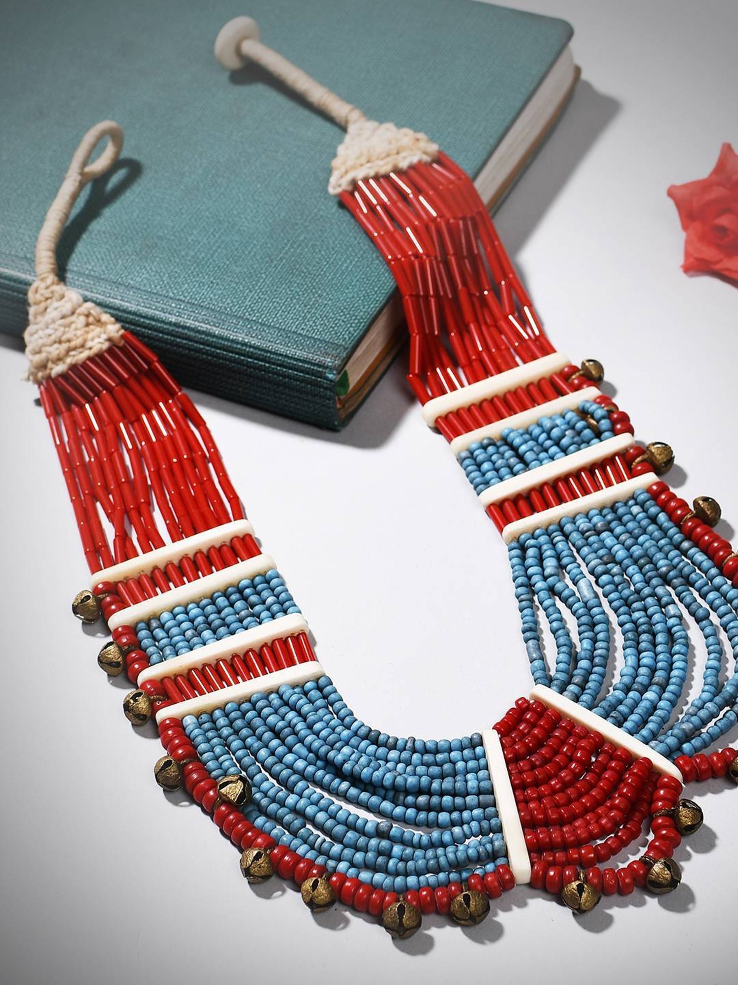 Imli Street Multicolor Vintage Naga Beaded Tribal Necklace