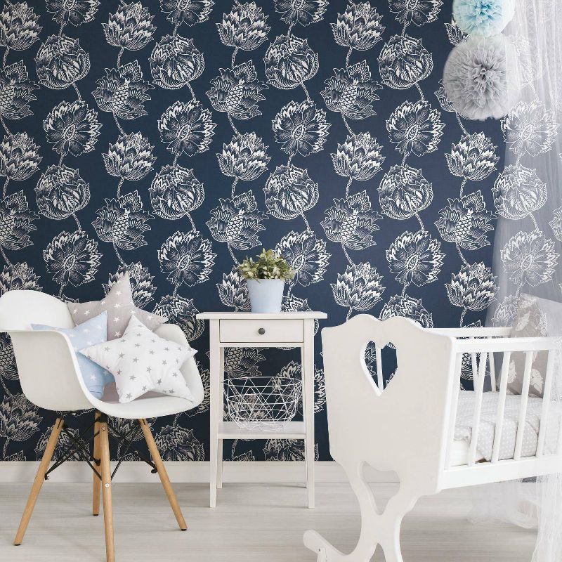Tempaper Kids' Galaxy Self-Adhesive Removable Borders Wallpaper Out Of This World Black