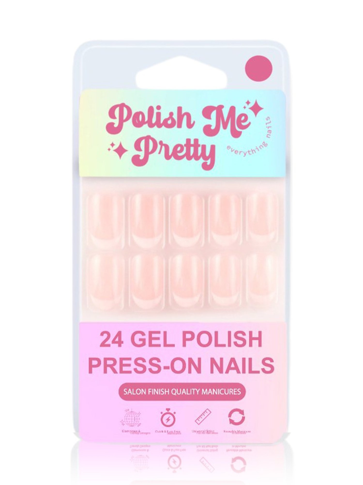Polish Me Pretty Gel Polish Press On Nails French Latte - Set of 24