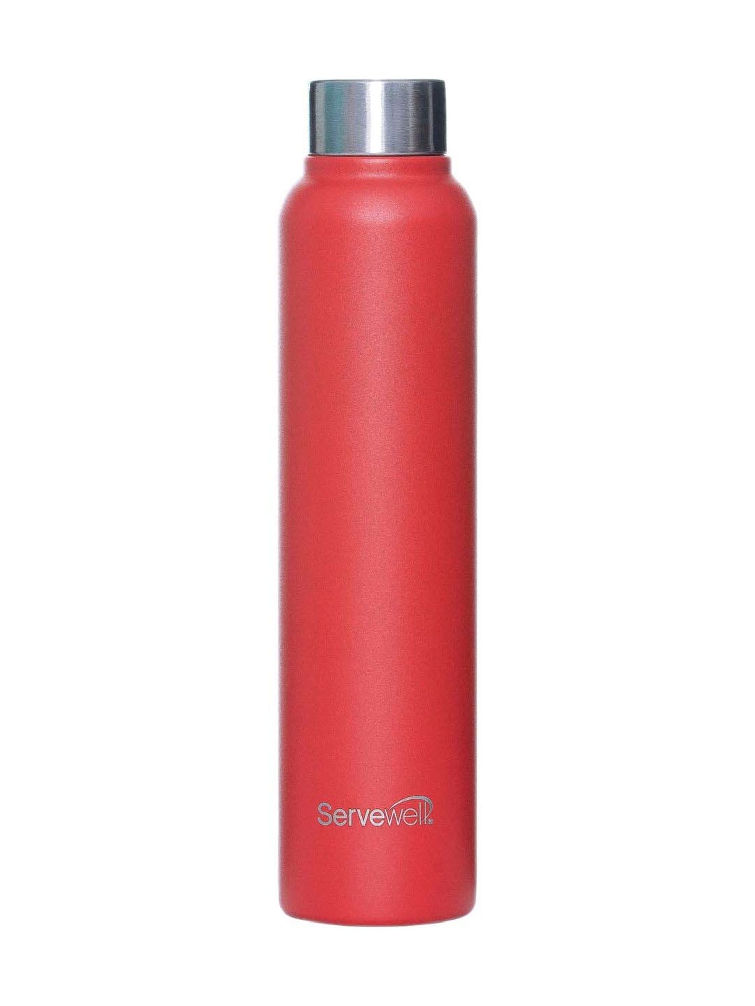 Servewell Fuji Red Steel Sleek Single Wall Water Bottle (0.6 L)