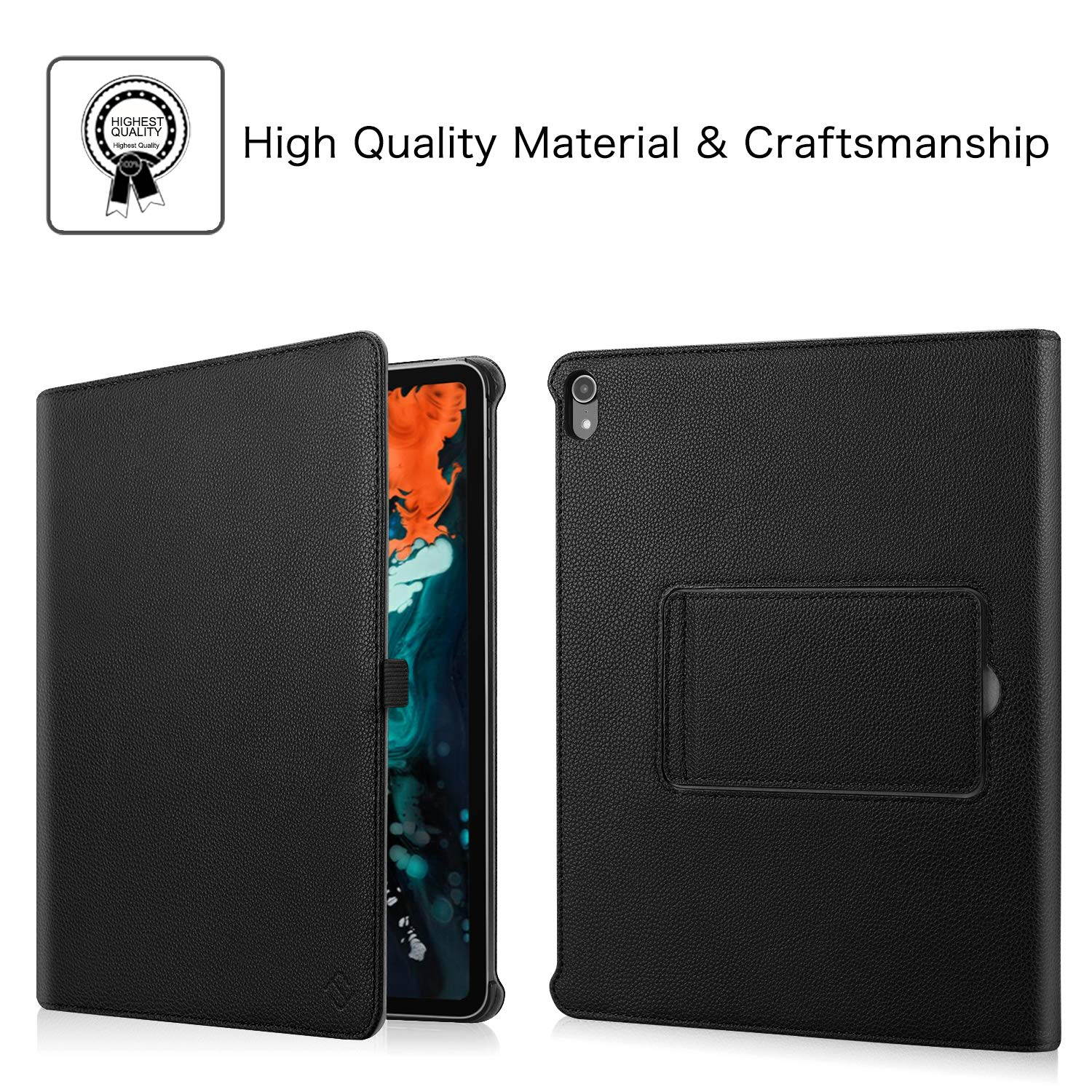Fintie Keyboard Case for iPad Pro 12.9 3rd Gen 2018 - [Supports 2nd Gen Pencil Charging Mode] Folio Stand Cover with Removable Wireless Bluetooth Keyboard, Black