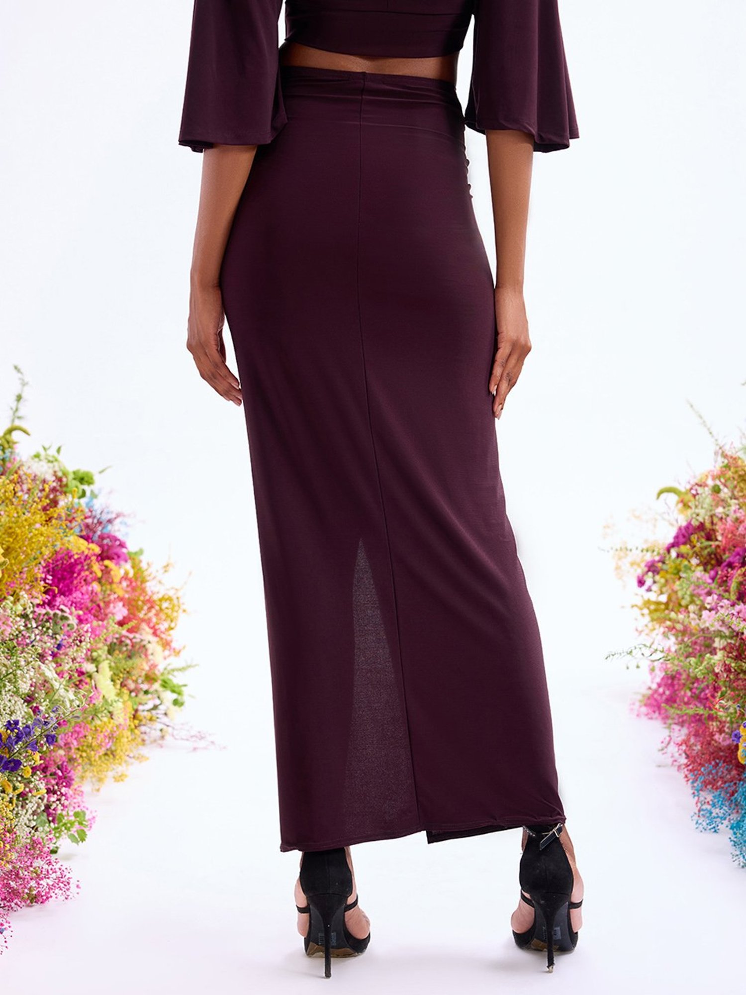 Cover Story Brown Maxi Skirt