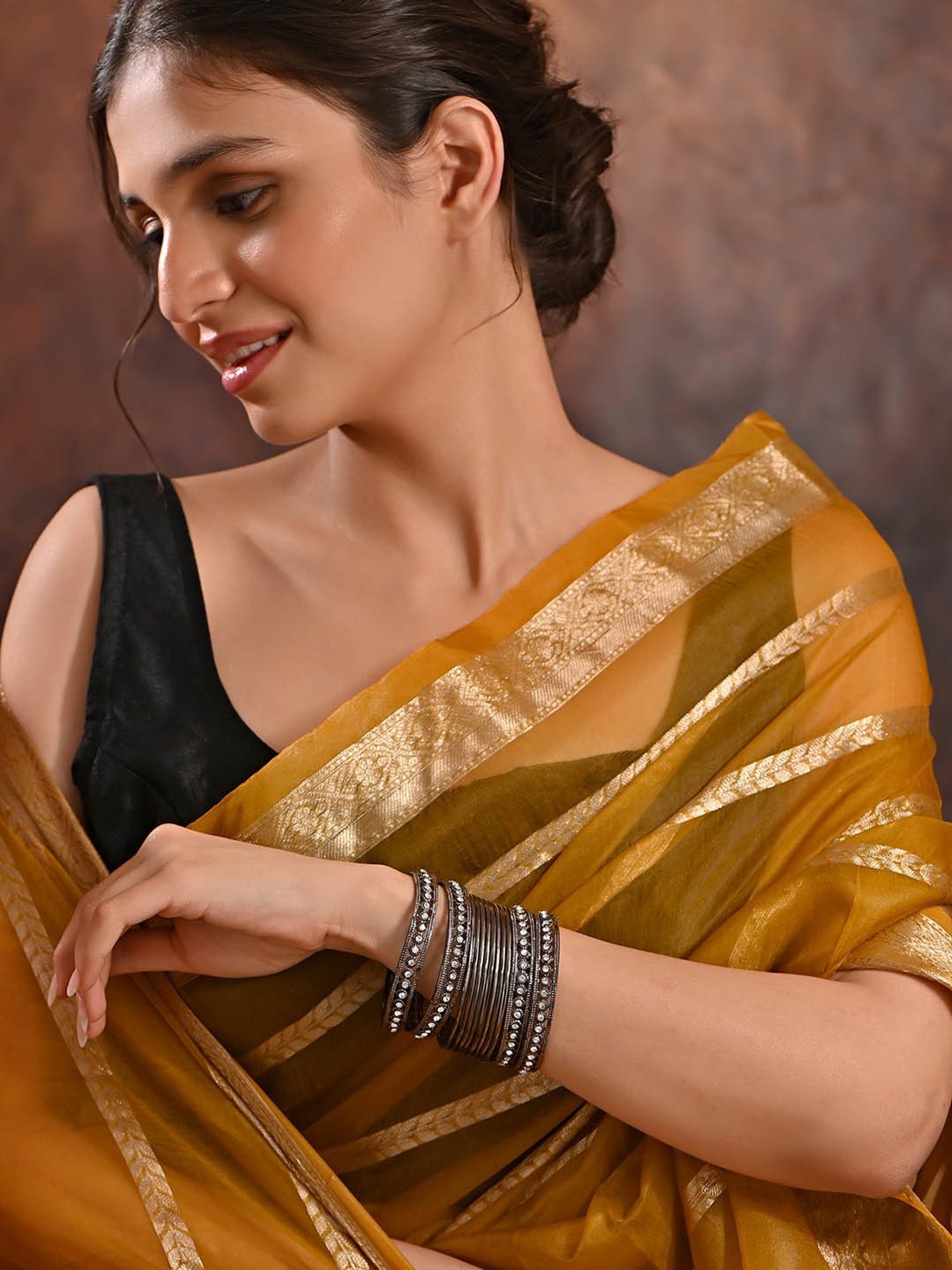 Fida Oxidized Silver-Plated Bangle Set of 12 - 2.8