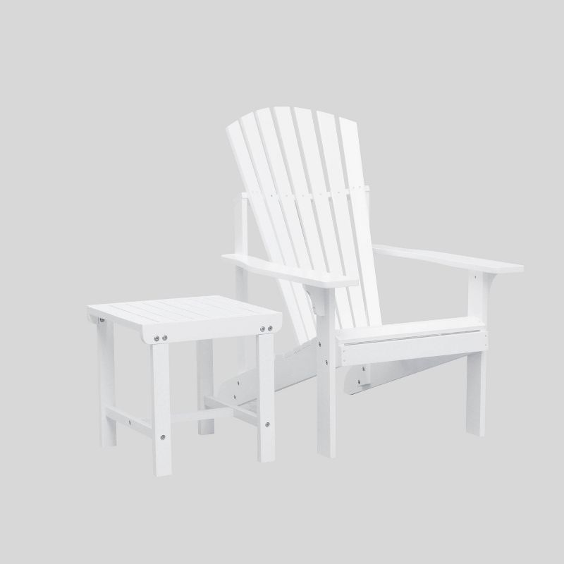 Bradley 2pc Wood Outdoor Patio Conversation Set - White - Vifah