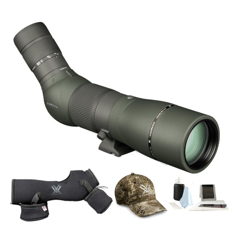 Vortex Optics Razor HD 22-48x65 Spotting Scope Angled with Fitted Case & Hat