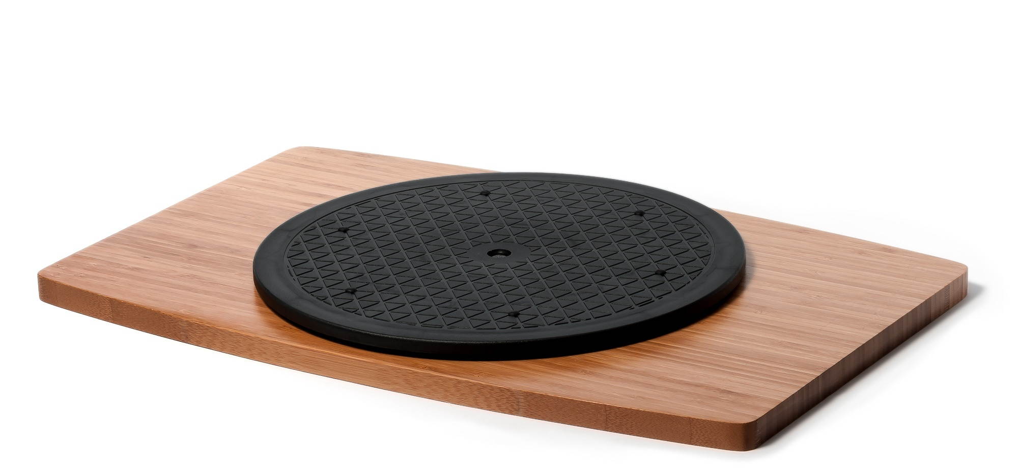 Prosumer's Choice Bamboo 360 Rotating 2 Tier TV Swivel Stand for Flat Screens &ndash; Black