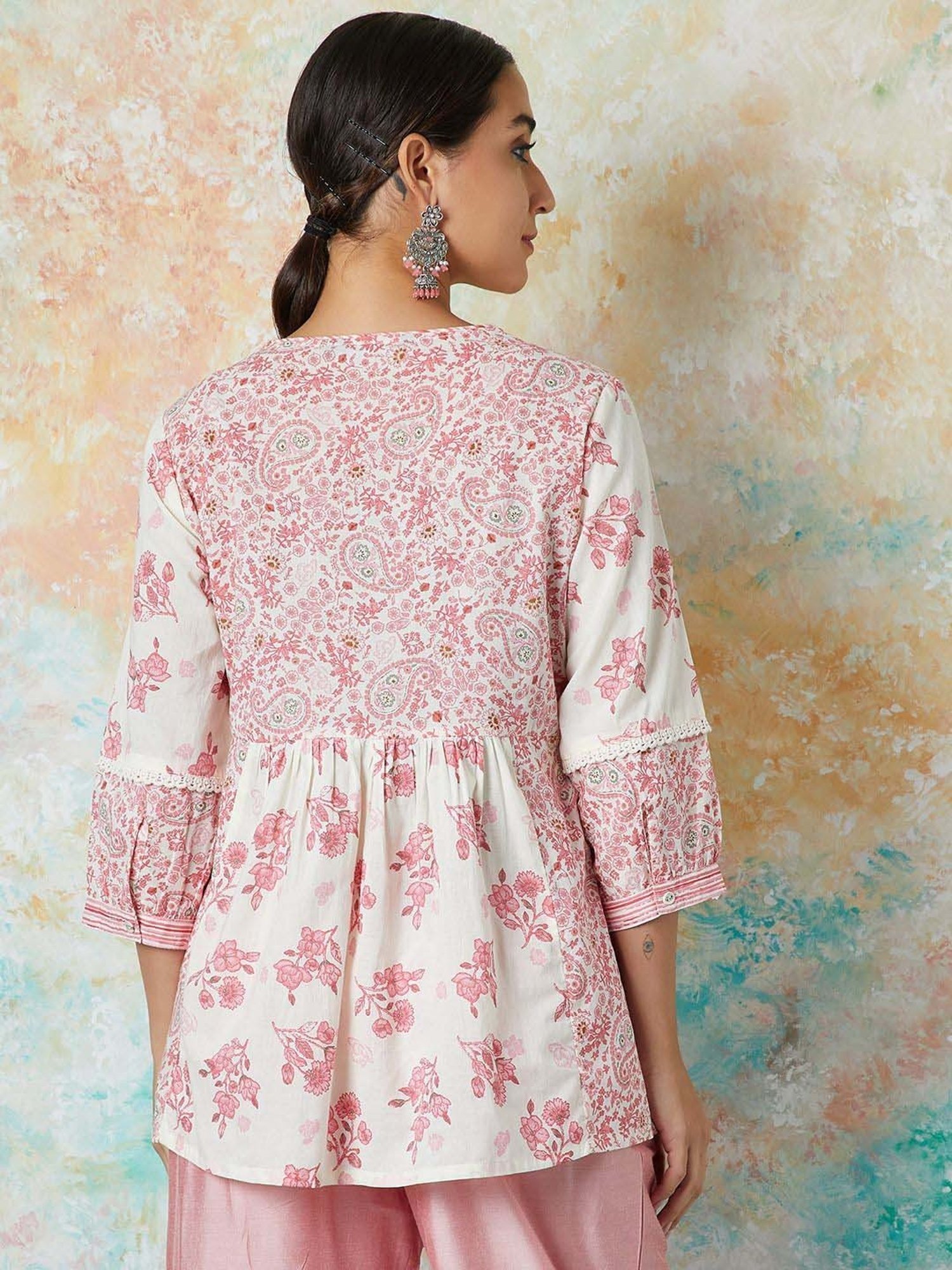 Melange by Lifestyle Off-White Cotton Printed Tunic