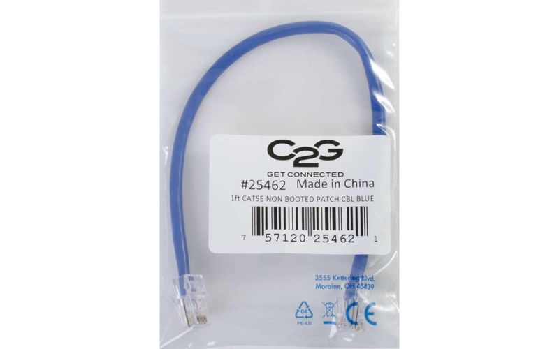 C2G-4ft Cat5e Non-Booted Unshielded (UTP) Network Patch Cable - Blue - Category 5e for Network Device - RJ-45 Male - RJ-45 Male - 4ft - Blue