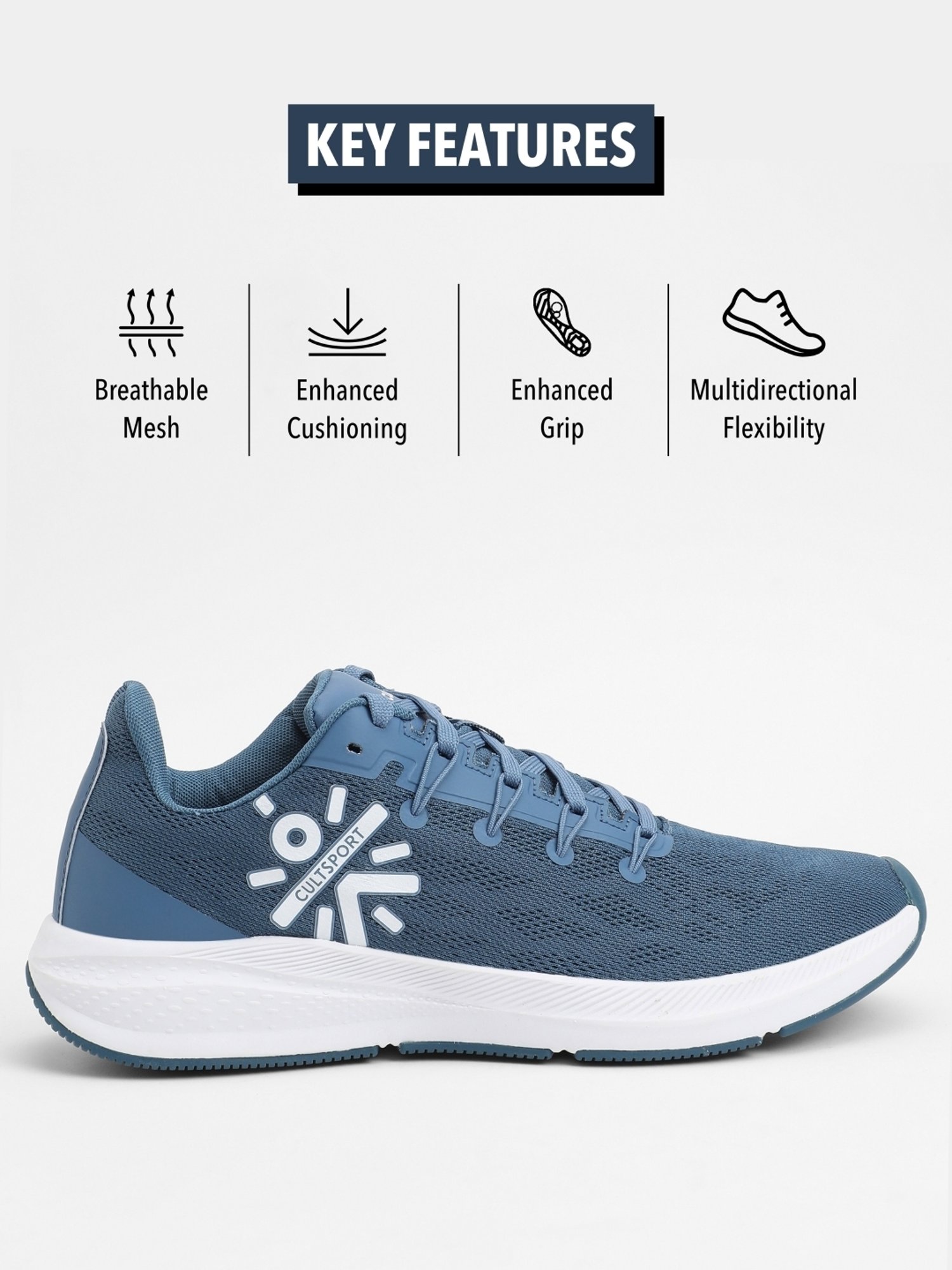 Cultsport Men's Firebird Teal Running Shoes